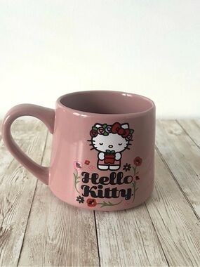 Hello Kitty Pink Floral Ceramic Coffee Mug Sanrio